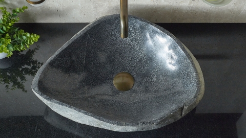 Раковина для ванной Piedra M564 из речного камня  Gris ИНДОНЕЗИЯ 00504511564_3