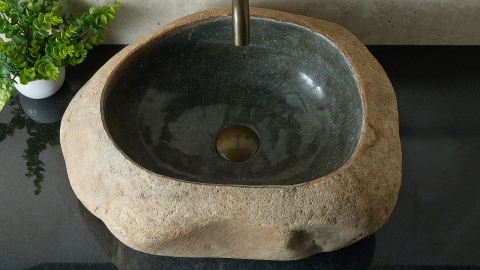 Раковина для ванной Piedra M571 из речного камня  Gris ИНДОНЕЗИЯ 00504511571_3