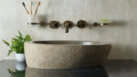 Мойка в ванную Piedra M572 из речного камня  Gris ИНДОНЕЗИЯ 00504511572_4