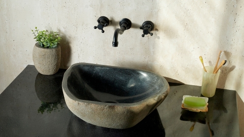 Мойка в ванную Piedra M573 из речного камня  Gris ИНДОНЕЗИЯ 00504511573_2