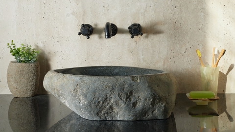 Раковина для ванной Piedra M580 из речного камня  Gris ИНДОНЕЗИЯ 00504511580_1