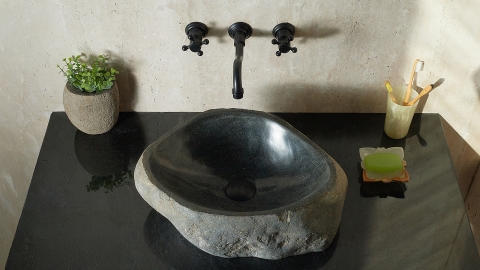 Раковина для ванной Piedra M580 из речного камня  Gris ИНДОНЕЗИЯ 00504511580_3