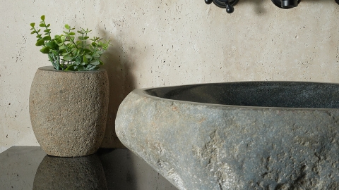 Раковина для ванной Piedra M580 из речного камня  Gris ИНДОНЕЗИЯ 00504511580_4
