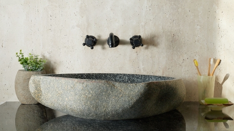Мойка в ванную Piedra M581 из речного камня  Gris ИНДОНЕЗИЯ 00504511581_1