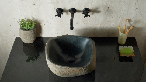 Раковина для ванной Piedra M582 из речного камня  Gris ИНДОНЕЗИЯ 00504511582_4