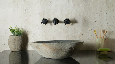 Мойка в ванную Piedra M583 из речного камня  Gris ИНДОНЕЗИЯ 00504511583_1