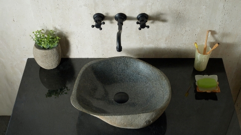 Мойка в ванную Piedra M583 из речного камня  Gris ИНДОНЕЗИЯ 00504511583_3