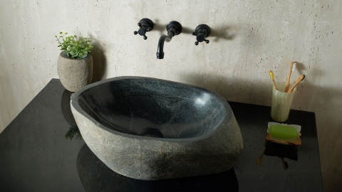 Раковина для ванной Piedra M584 из речного камня  Gris ИНДОНЕЗИЯ 00504511584_2