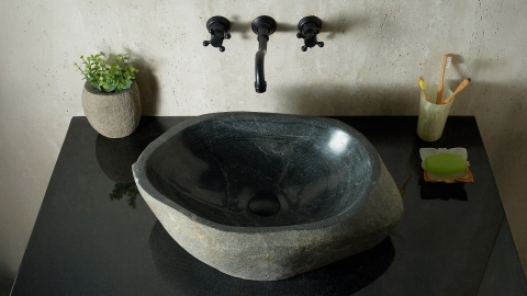 Раковина для ванной Piedra M584 из речного камня  Gris ИНДОНЕЗИЯ 00504511584_3