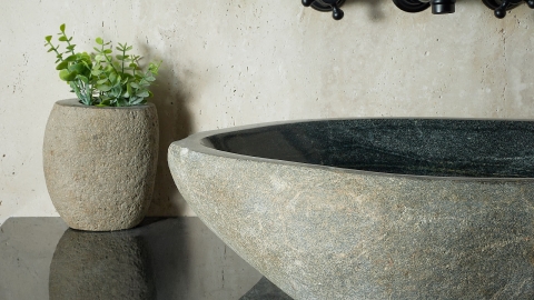 Раковина для ванной Piedra M584 из речного камня  Gris ИНДОНЕЗИЯ 00504511584_4