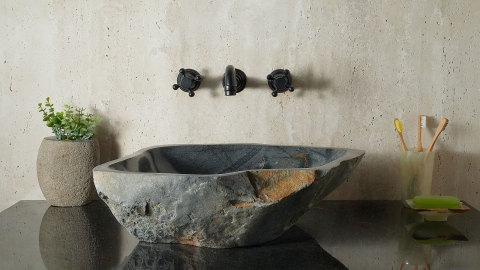 Мойка в ванную Piedra M585 из речного камня  Gris ИНДОНЕЗИЯ 00504511585_1