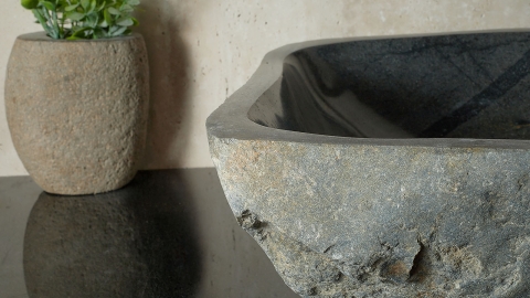 Мойка в ванную Piedra M585 из речного камня  Gris ИНДОНЕЗИЯ 00504511585_3
