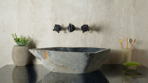 Мойка в ванную Piedra M585 из речного камня  Gris ИНДОНЕЗИЯ 00504511585_5