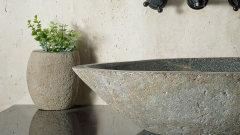 Мойка в ванную Piedra M586 из речного камня  Gris ИНДОНЕЗИЯ 00504511586_4