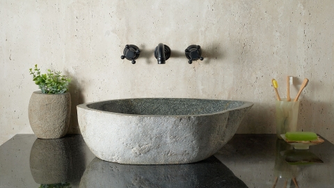 Мойка в ванную Piedra M586 из речного камня  Gris ИНДОНЕЗИЯ 00504511586_5