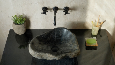 Раковина для ванной Piedra M579 из речного камня  Gris ИНДОНЕЗИЯ 00504511579_3