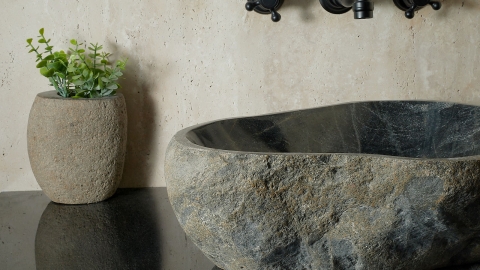 Раковина для ванной Piedra M579 из речного камня  Gris ИНДОНЕЗИЯ 00504511579_4