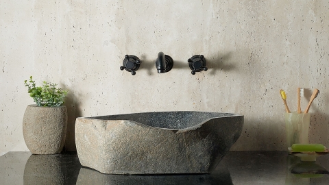 Раковина для ванной Piedra M593 из речного камня  Gris ИНДОНЕЗИЯ 00504511593_1