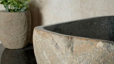 Раковина для ванной Piedra M593 из речного камня  Gris ИНДОНЕЗИЯ 00504511593_3