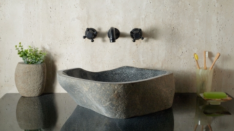 Раковина для ванной Piedra M593 из речного камня  Gris ИНДОНЕЗИЯ 00504511593_5