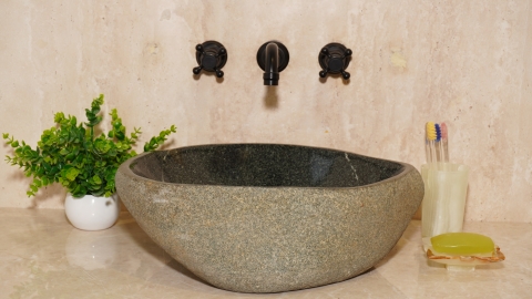Раковина для ванной Piedra M595 из речного камня  Gris ИНДОНЕЗИЯ 00504511595_3