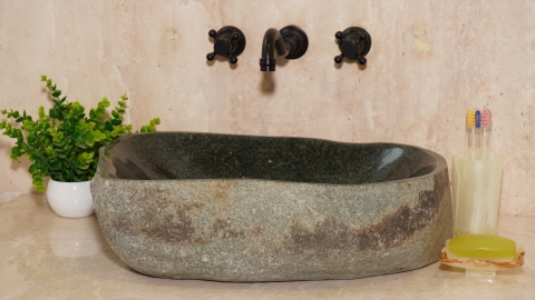 Мойка в ванную Piedra M596 из речного камня  Gris ИНДОНЕЗИЯ 00504511596_1