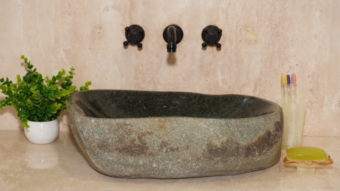 Мойка в ванную Piedra M596 из речного камня  Gris ИНДОНЕЗИЯ 00504511596_2