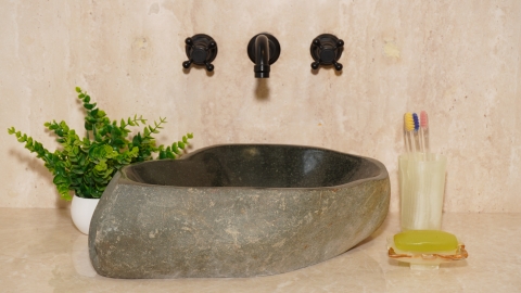 Раковина для ванной Piedra M597 из речного камня  Gris ИНДОНЕЗИЯ 00504511597_3