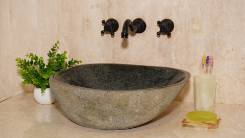 Мойка в ванную Piedra M598 из речного камня  Gris ИНДОНЕЗИЯ 00504511598_1