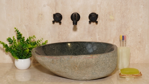 Мойка в ванную Piedra M598 из речного камня  Gris ИНДОНЕЗИЯ 00504511598_3