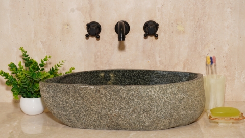Раковина для ванной Piedra M599 из речного камня  Gris ИНДОНЕЗИЯ 00504511599_3