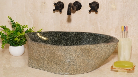 Мойка в ванную Piedra M612 из речного камня  Gris ИНДОНЕЗИЯ 00504511612_1