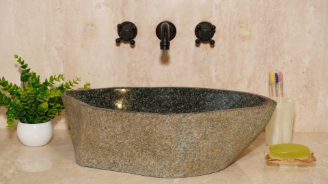 Мойка в ванную Piedra M612 из речного камня  Gris ИНДОНЕЗИЯ 00504511612_2