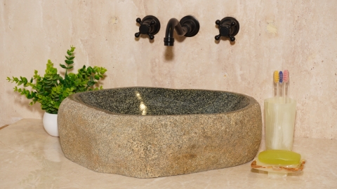 Мойка в ванную Piedra M600 из речного камня  Gris ИНДОНЕЗИЯ 00504511600_1