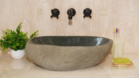 Мойка в ванную Piedra M602 из речного камня  Gris ИНДОНЕЗИЯ 00504511602_2