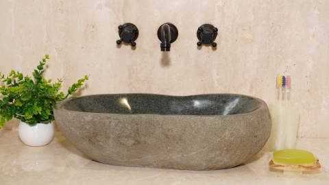 Мойка в ванную Piedra M602 из речного камня  Gris ИНДОНЕЗИЯ 00504511602_3