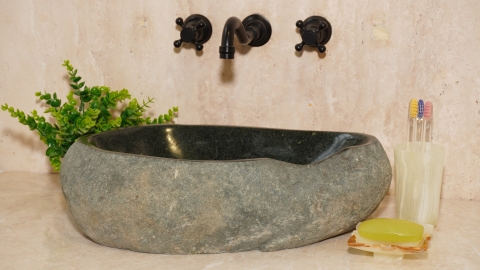 Мойка в ванную Piedra M603 из речного камня  Gris ИНДОНЕЗИЯ 00504511603_1
