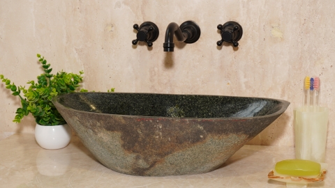 Мойка в ванную Piedra M605 из речного камня  Gris ИНДОНЕЗИЯ 00504511605_1