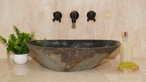 Мойка в ванную Piedra M605 из речного камня  Gris ИНДОНЕЗИЯ 00504511605_2