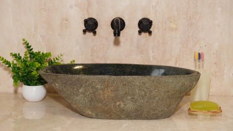 Мойка в ванную Piedra M605 из речного камня  Gris ИНДОНЕЗИЯ 00504511605_3