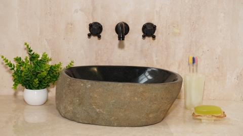 Мойка в ванную Piedra M607 из речного камня  Gris ИНДОНЕЗИЯ 00504511607_3