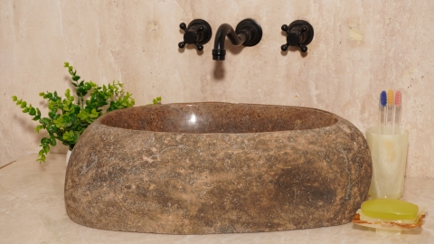 Мойка в ванную Piedra M610 из речного камня  Gris ИНДОНЕЗИЯ 00504511610_1