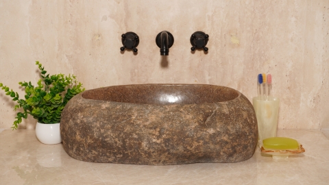 Мойка в ванную Piedra M610 из речного камня  Gris ИНДОНЕЗИЯ 00504511610_3