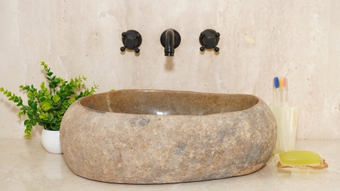 Раковина для ванной Piedra M611 из речного камня  Gris ИНДОНЕЗИЯ 00504511611_3