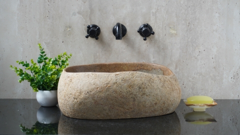 Мойка в ванную Piedra M616 из речного камня  Gris ИНДОНЕЗИЯ 00504511616_2
