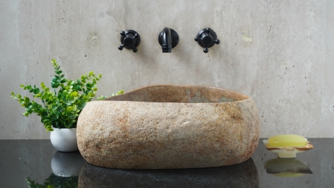 Мойка в ванную Piedra M616 из речного камня  Gris ИНДОНЕЗИЯ 00504511616_3