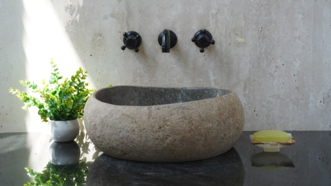 Мойка в ванную Piedra M617 из речного камня  Gris ИНДОНЕЗИЯ 00504511617_2
