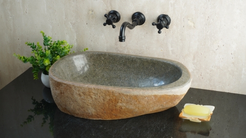 Раковина для ванной Piedra M618 из речного камня  Gris ИНДОНЕЗИЯ 00504511618_1