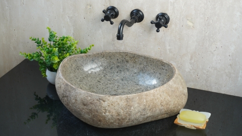 Мойка в ванную Piedra M624 из речного камня  Gris ИНДОНЕЗИЯ 00504511624_1