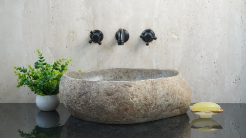 Мойка в ванную Piedra M624 из речного камня  Gris ИНДОНЕЗИЯ 00504511624_2